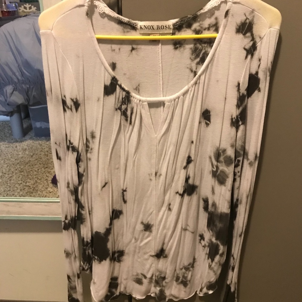 White tie-dye blouse